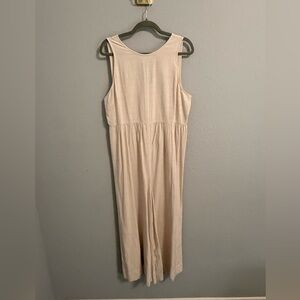 LOFT Sleeveless Beige Wide Leg Jumpsuit M